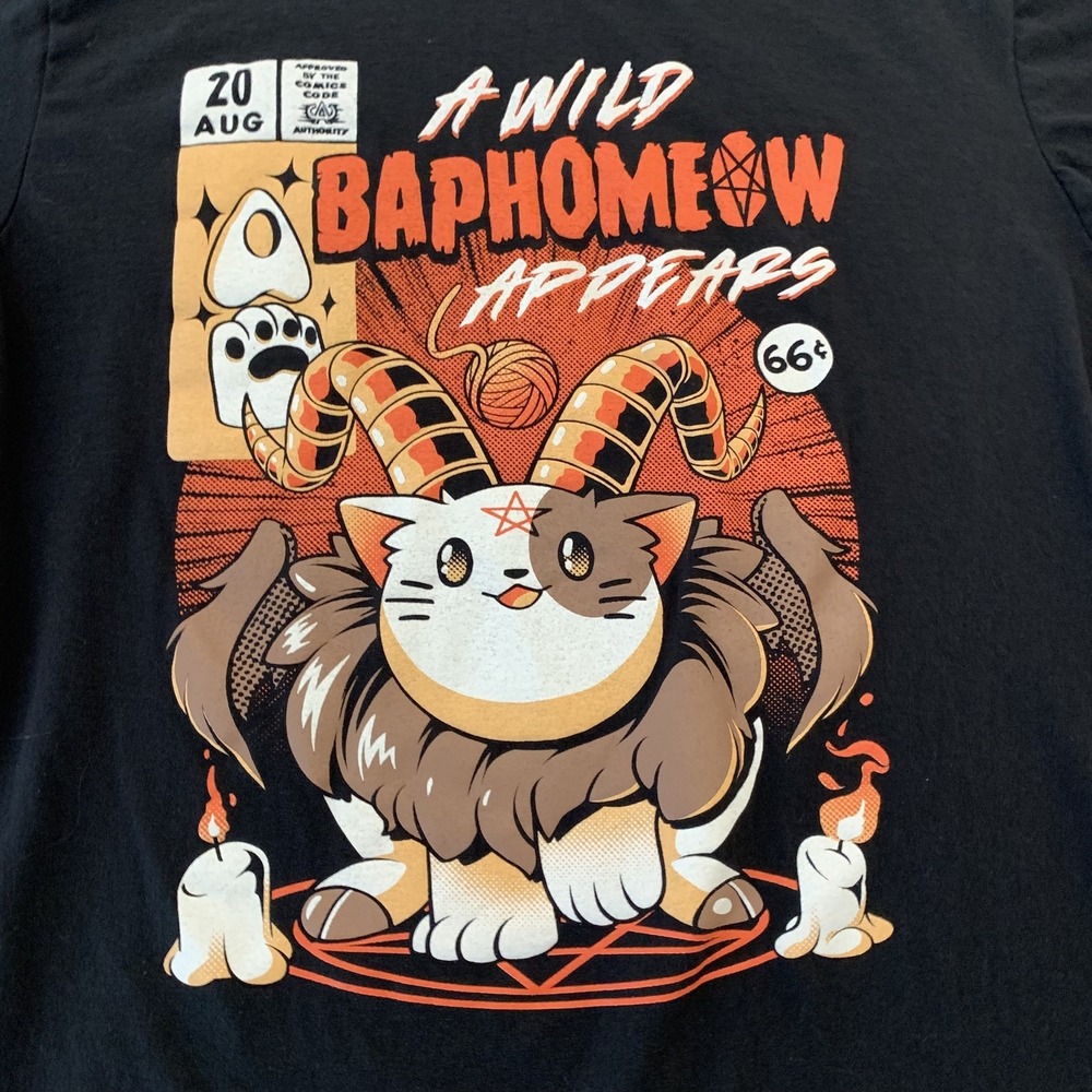 Black Matter‎ Wild Baphomeow Shirt Mens Large Cat Goat Graphic Tee Threadless